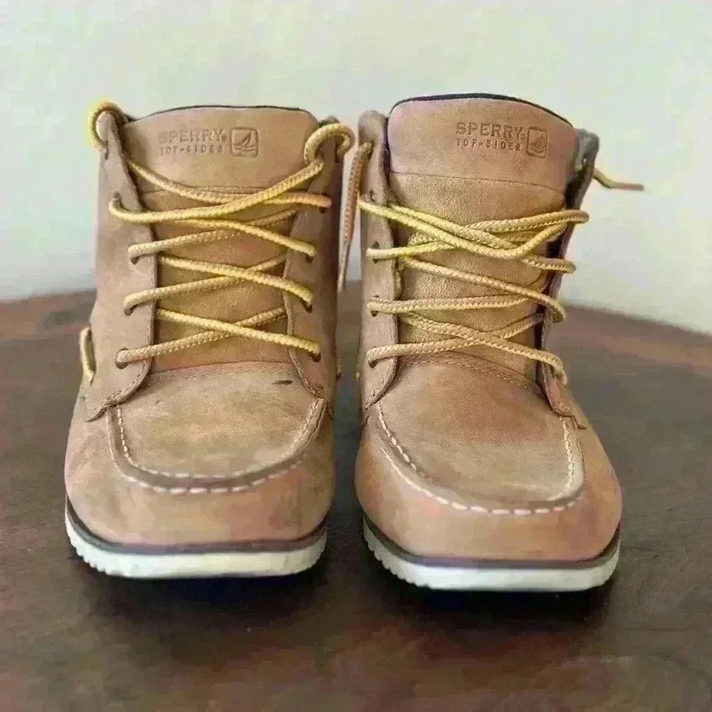 Sperry Top-Sider Razor Boots Youth Boys 5M Dark‎ Tan YB50834A